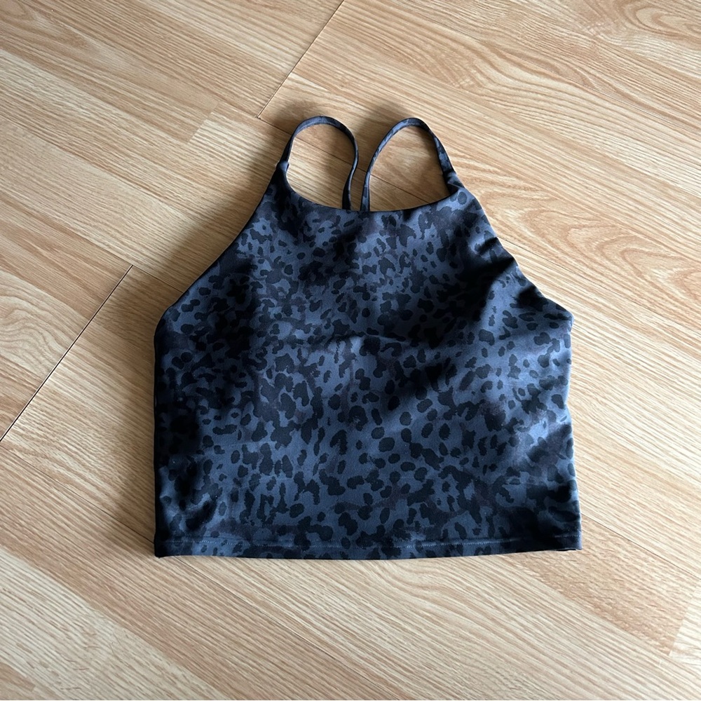 Old Navy Animal Print Go Dry Longline Active Cropped Sports Bra Tank Medium